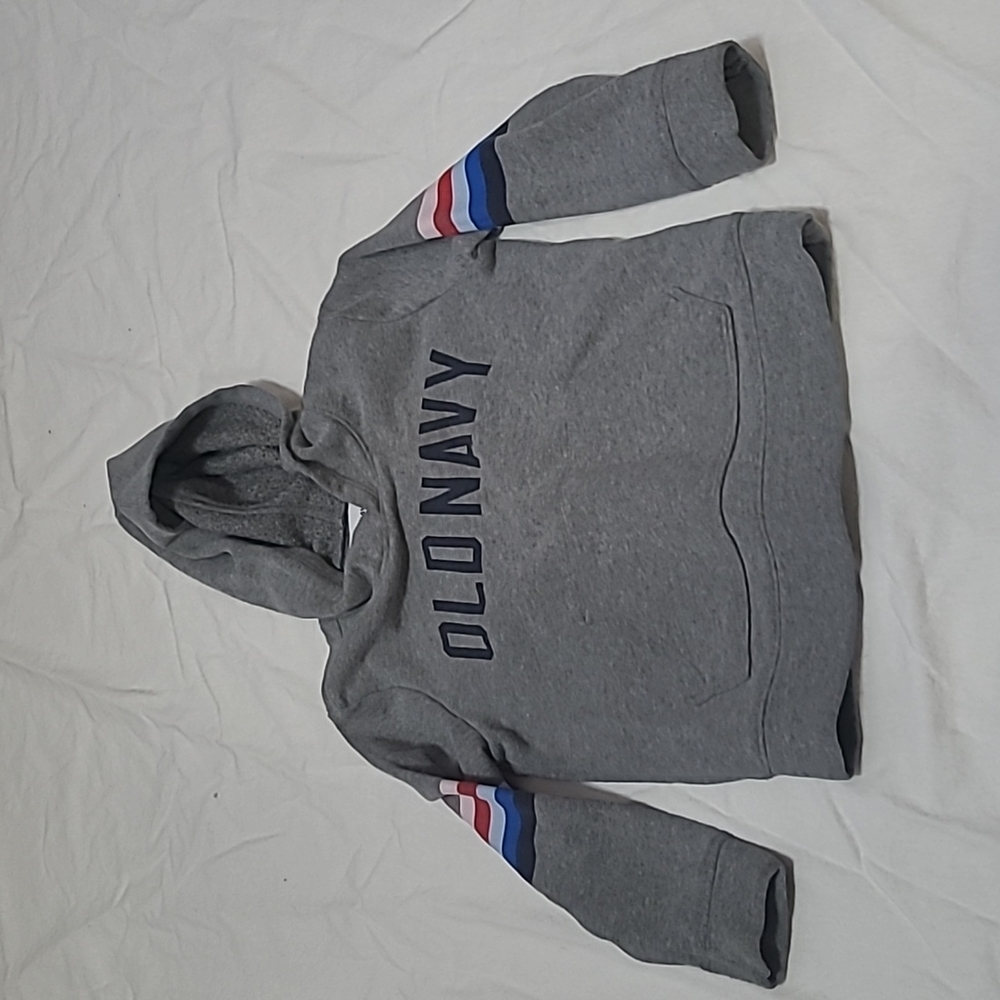 💥5/$25 Old Navy Boys 4T Gray Long Sleeve Hooded Sweatshirt